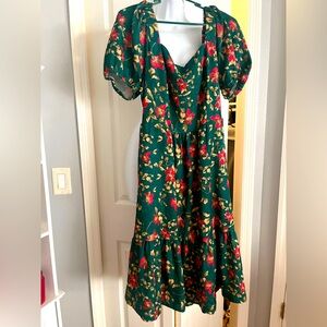 Draper James Floral Green Dress